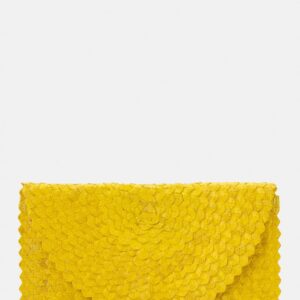 Τσάντακι ψάθινο φακέλος κίτρινο